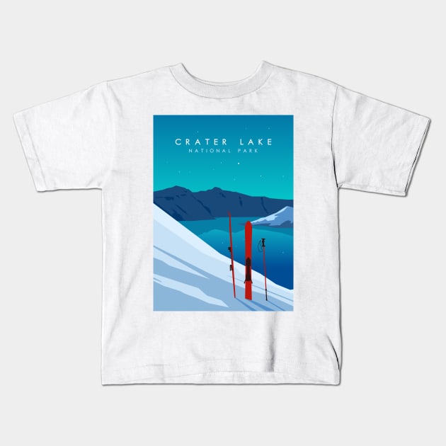 Crater lake national park Kids T-Shirt by Zakaria Azis
